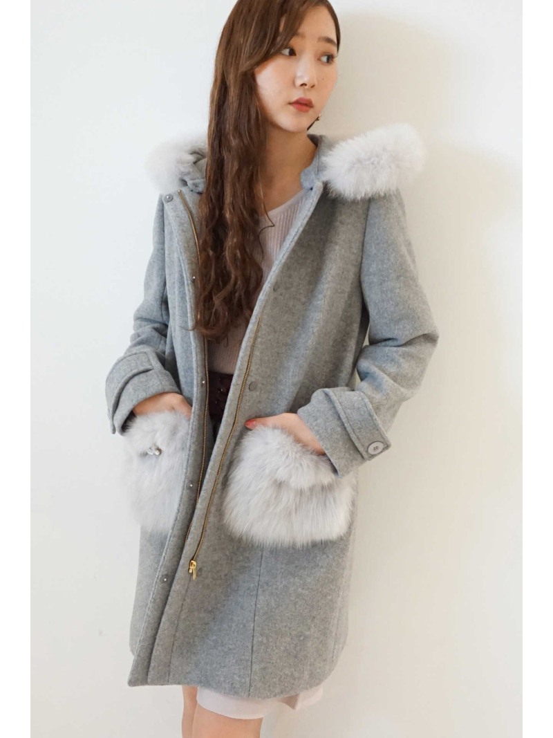 楽天市場】ファー ポケット フーディー ロング コート JILL by JILL