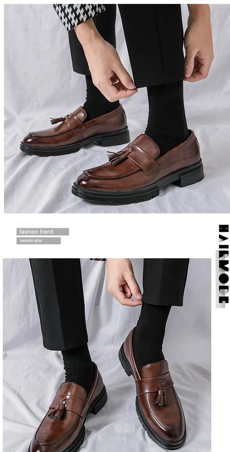 楽天市場】ローファー メンズ タッセル 通勤 通学フォーマル ブラウン