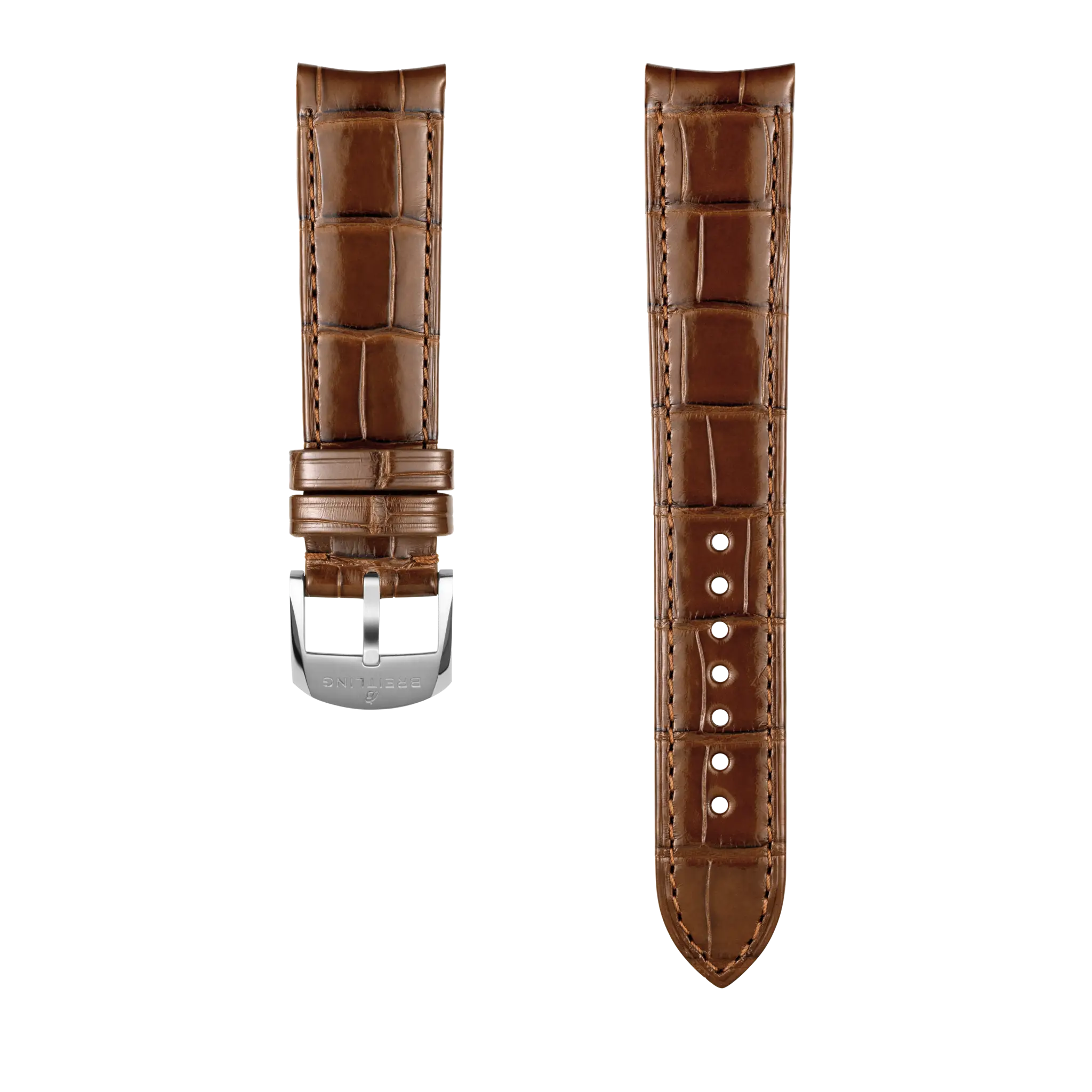 Gold Brown Alligator Leather Strap - 20 1054P | Breitling