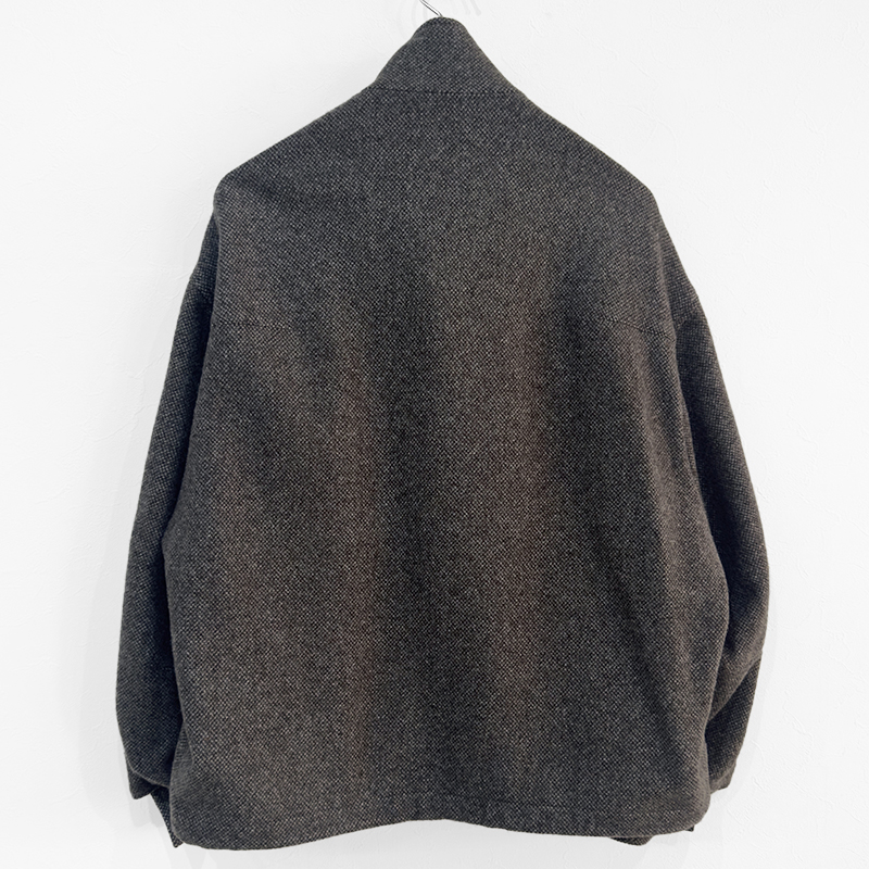 URU [ WOOL LIGHT TWEED ZIP UP BLOUSON ] BROWN | ロイド・エフ