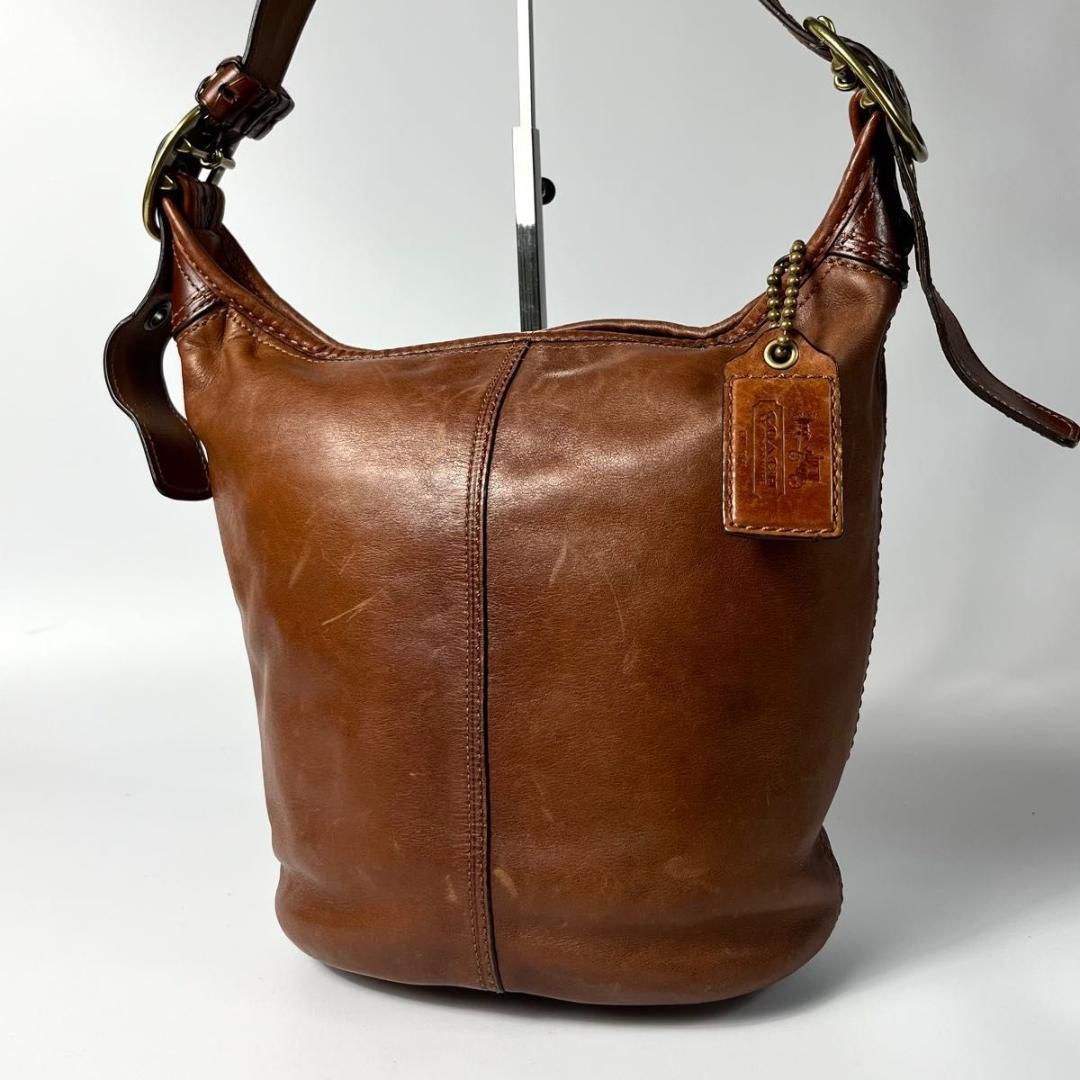 美品 COACH コーチ ショルダーバッグ オールドコーチ レザー ブラウン