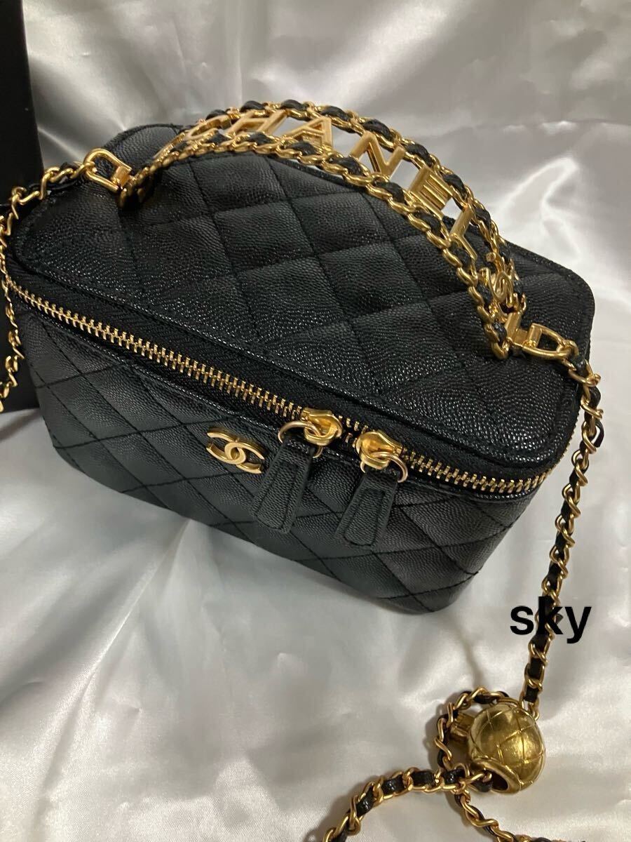 CHANEL シャネル ノベルティ ショルダーバッグ ゴールド金具 黒