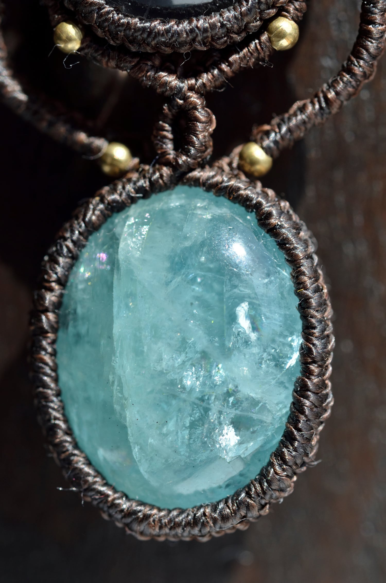 アクアマリン＆ヒマラヤ水晶 マクラメ編みネックレス | Purnima