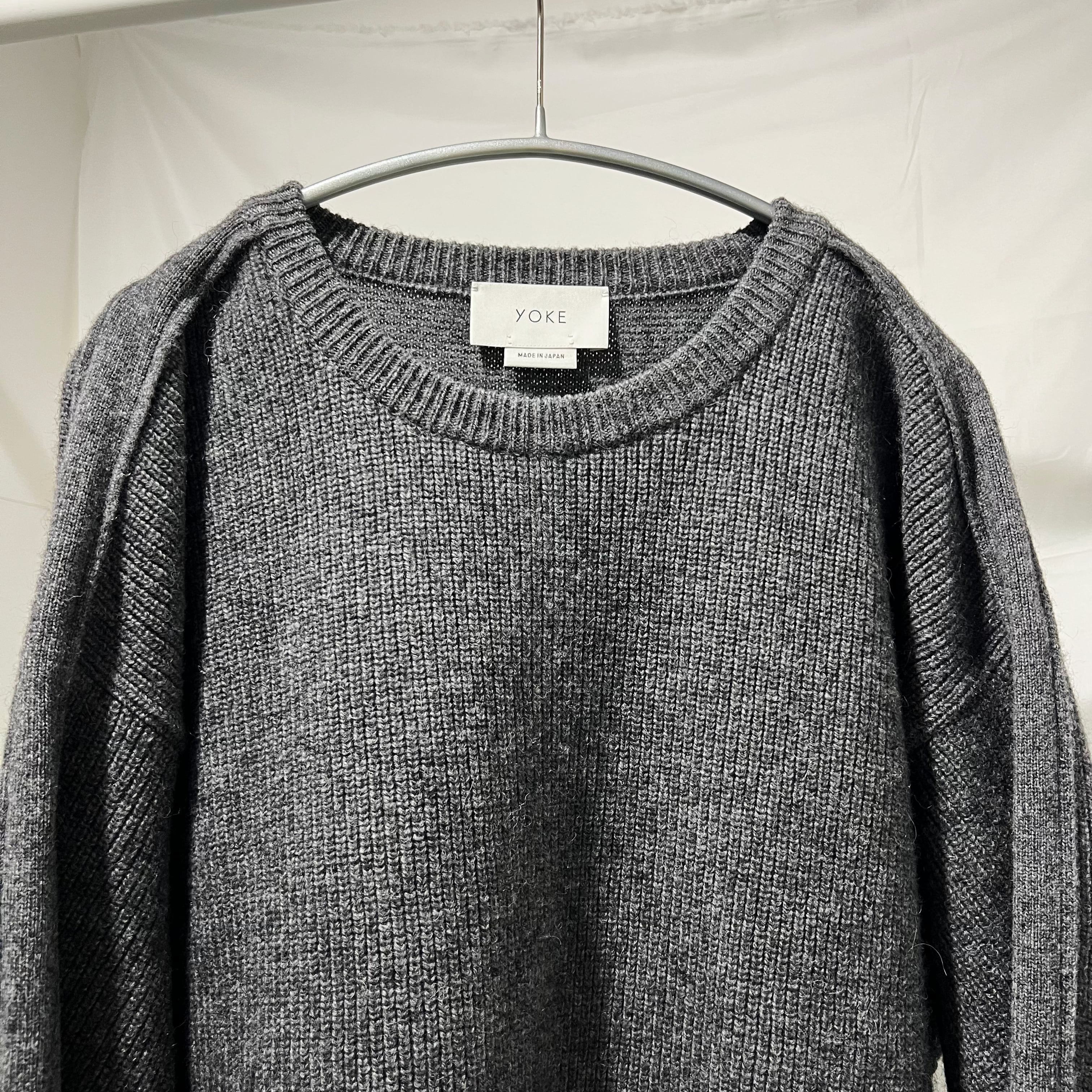 YOKE ヨーク 19AW 7G ALPACA WOOL CARDIGAN RIB STITCH KNIT ニット