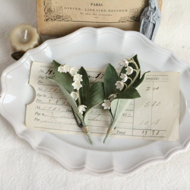 布花 すずらん ブローチ 1415 | iichi 日々の暮らしを心地よくする