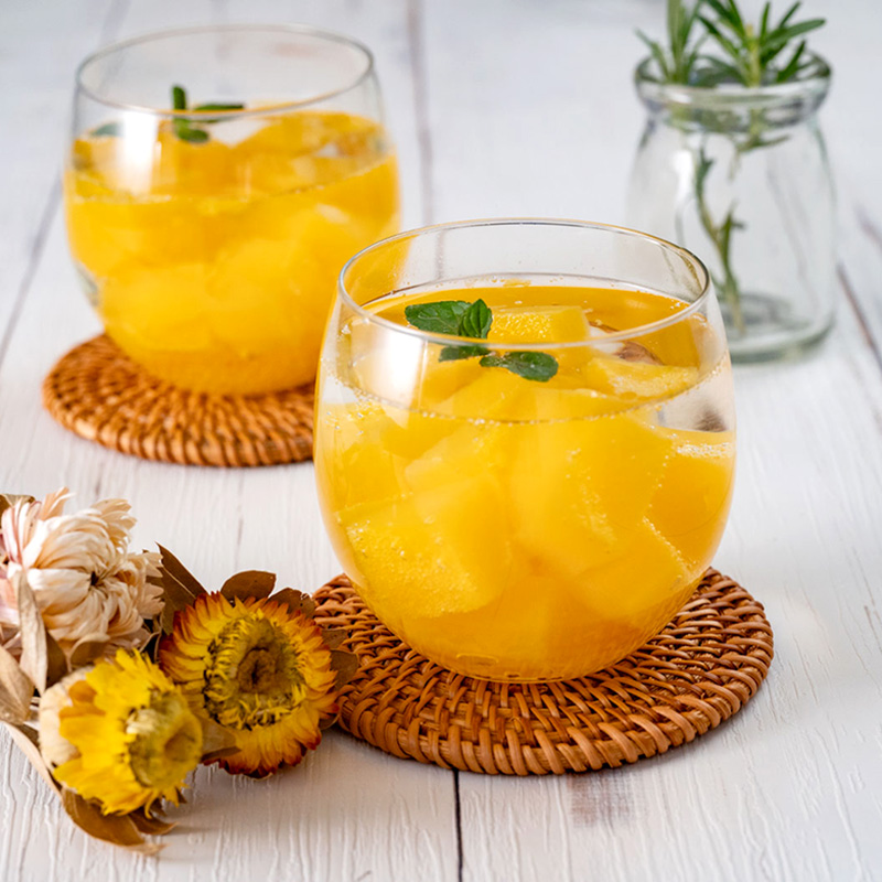 ドリンクゼリーの素で作る!オレンジゼリー入りサイダー | レシピ