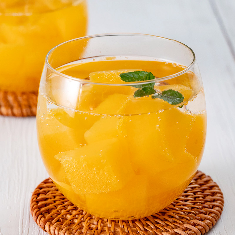 ドリンクゼリーの素で作る!オレンジゼリー入りサイダー | レシピ