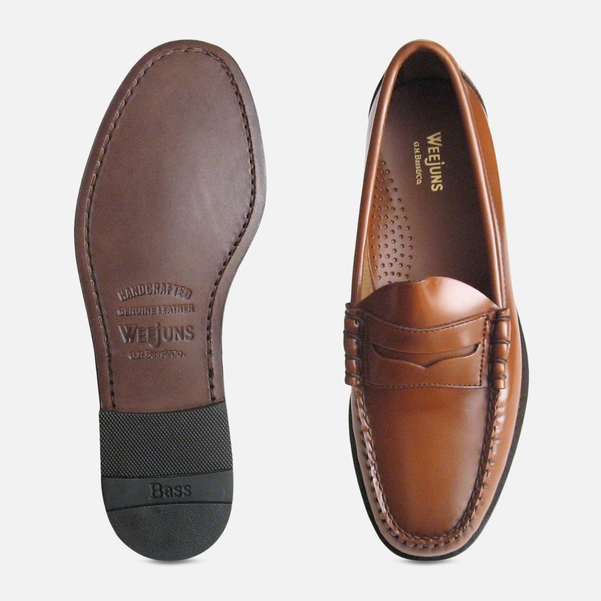 Classic Mens Honey Brown Larson Penny Loafers GH Bass Weejuns | eBay