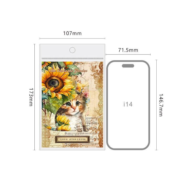 コラージュ 素材 デザイン ペーパー 猫 ネコ ジャンクジャーナル