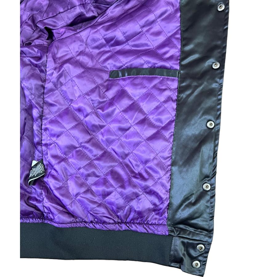 レイカーズ サテン ジャケット スタジャン LAKERS 黄色 イエロー 紫