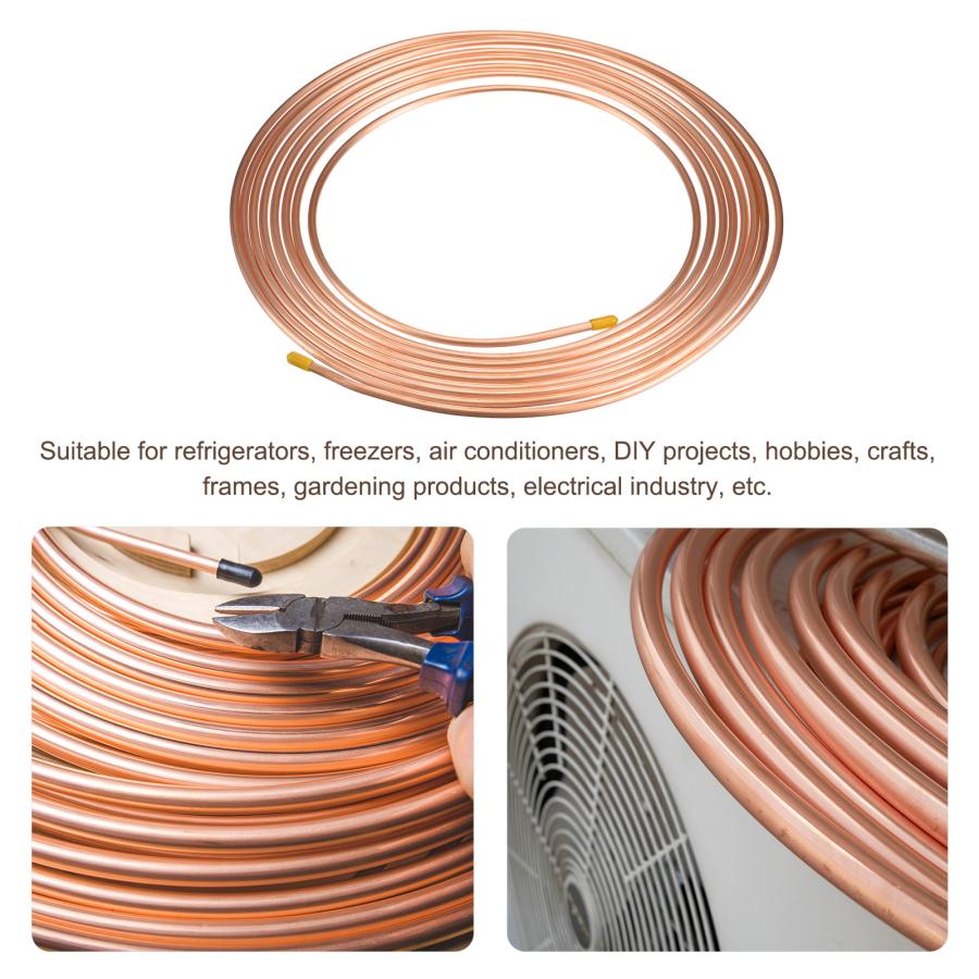 uxcell 銅管 冷凍用銅管 シームレス中空銅管 工業用金属チューブ