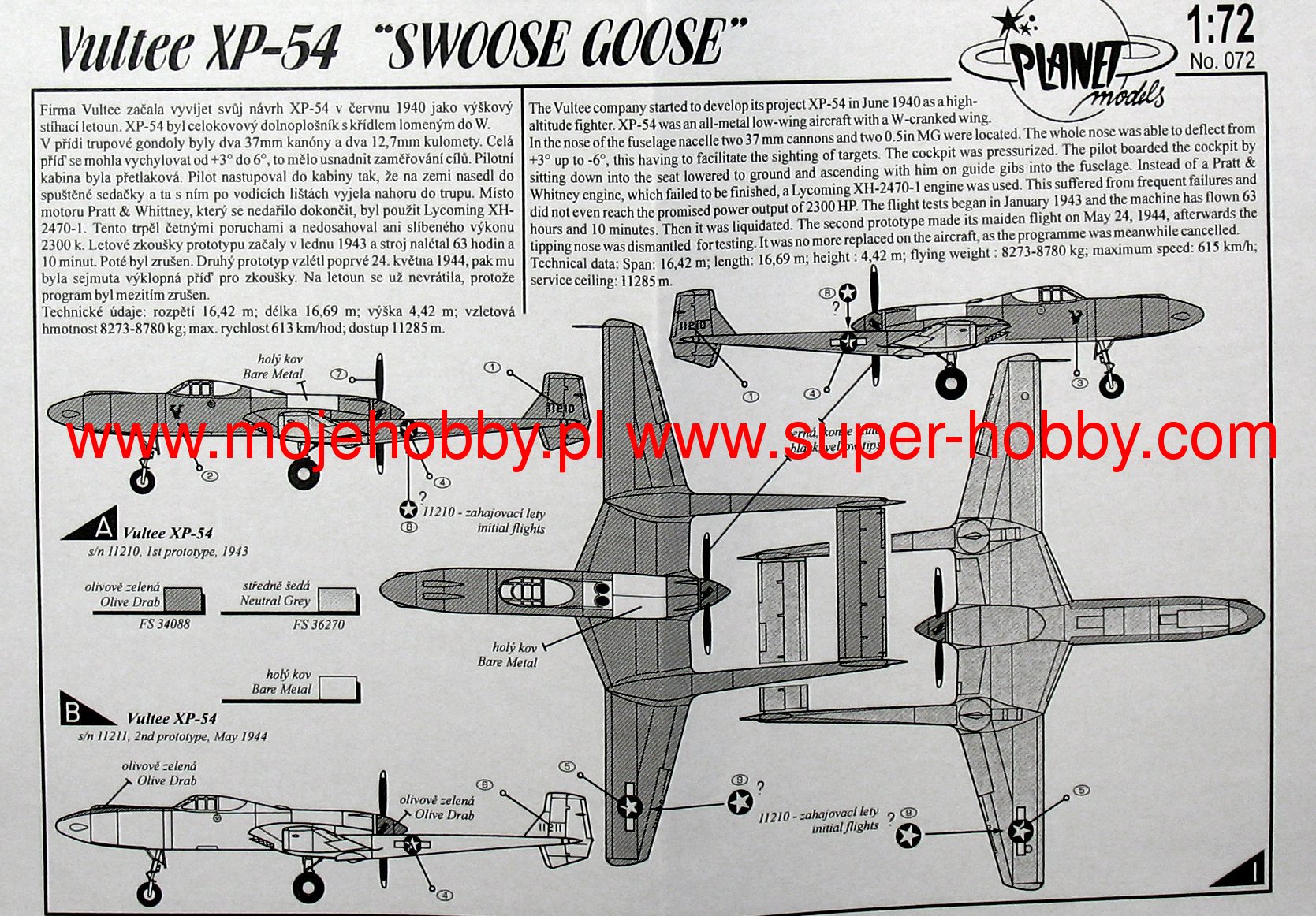 Vultee XP-54 Swoose Goose Planet Models 072
