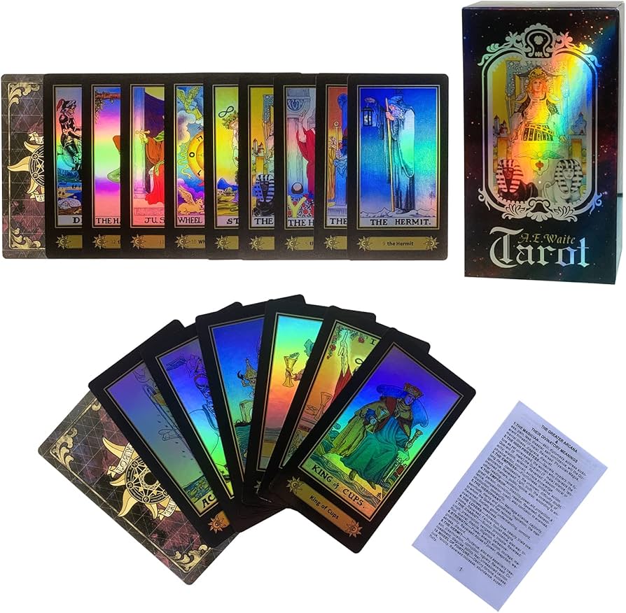Amazon.com: SUNHHX Tarot Cards Set, 78 Surface Laser Tarot Cards