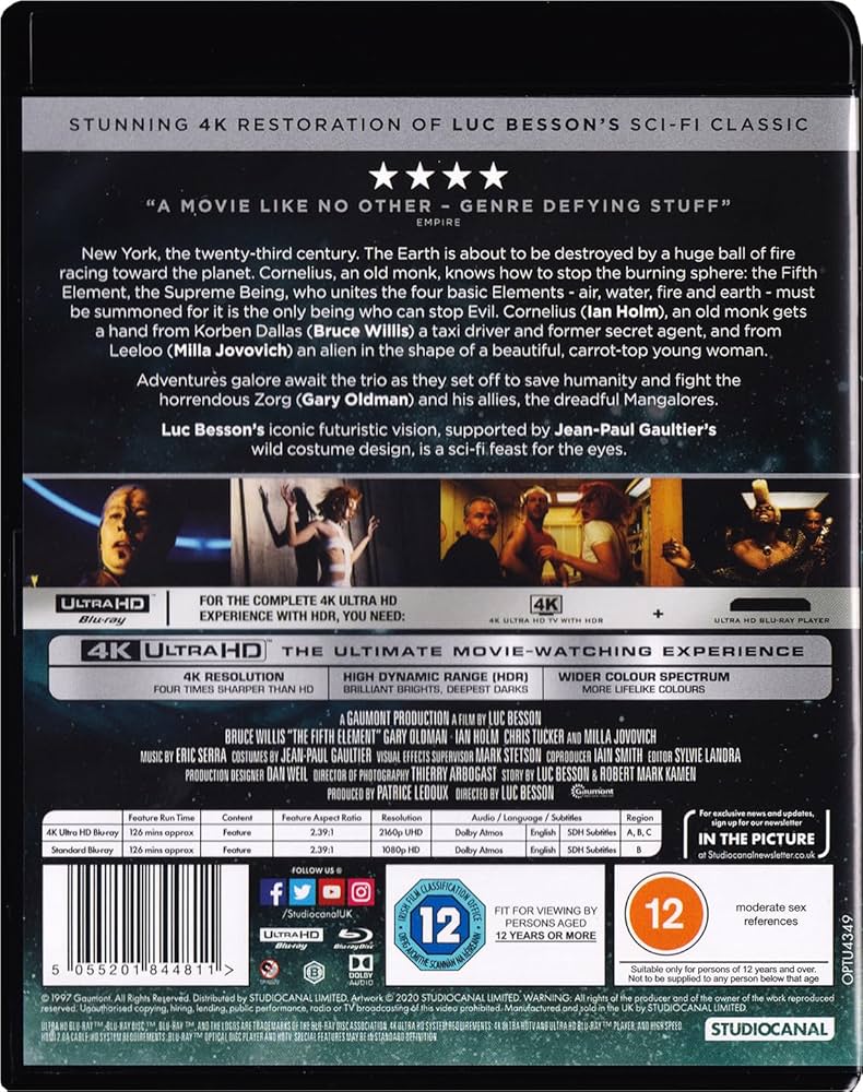 Amazon.com: The Fifth Element (4K Ultra HD + Blu-ray) : Bruce