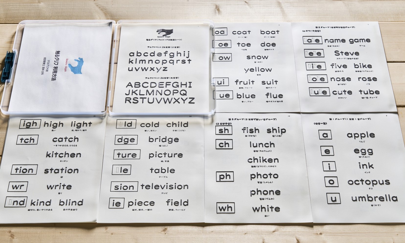 触るグリフ「英語綴り（スペル）学習用」触読版シート