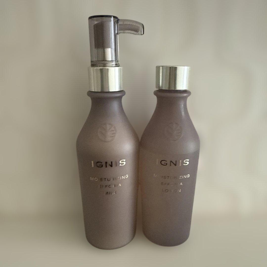 【美品】イグニスIGNISモイスチュアライジングエフフォーリアミルク＆ローション 試してみた】IGNIS モイスチュアライジング エフフォーリア ミルク の