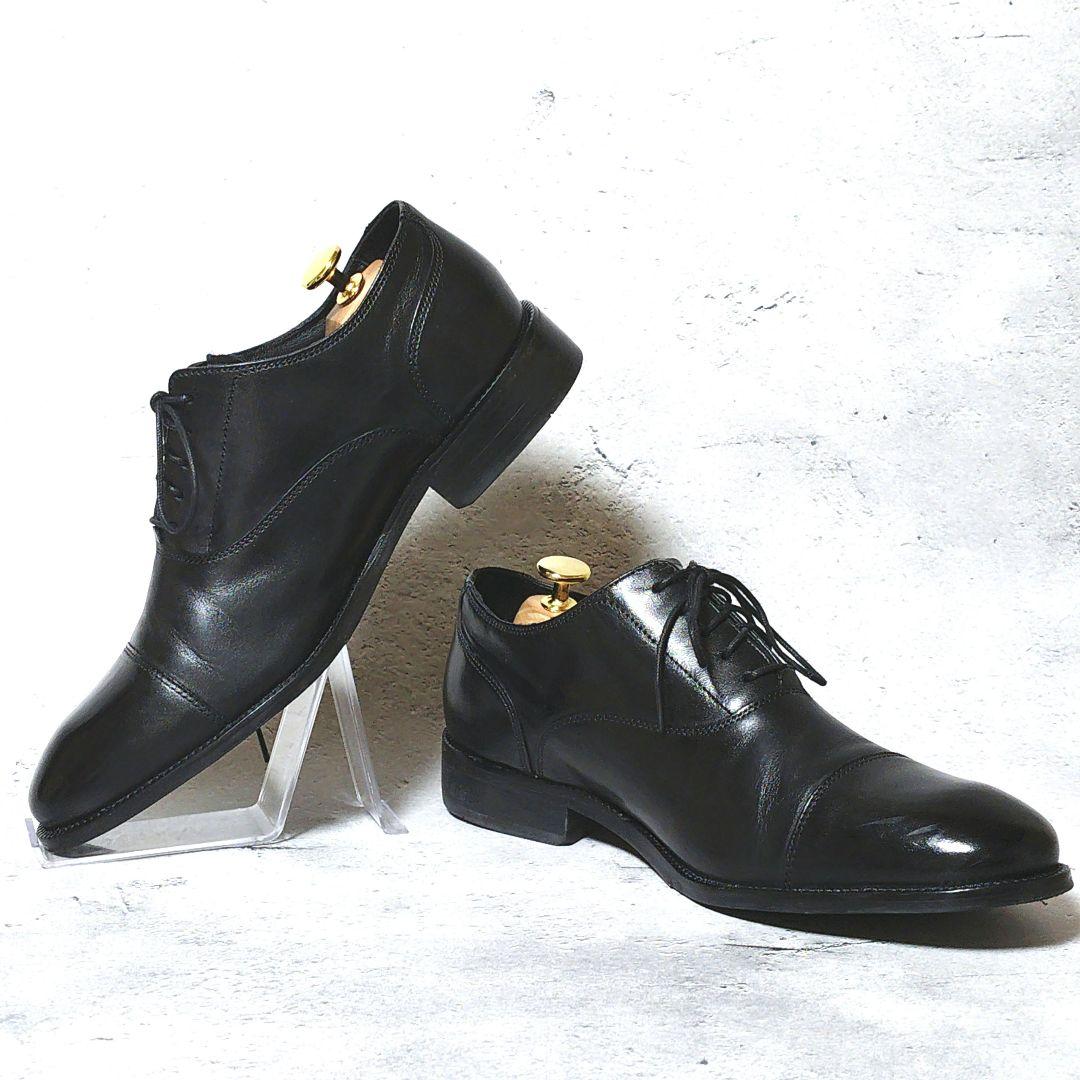 【人気デザイン】極美品 コールハーン【8w】ストレートチップ ビジカジ 本革 黒 SUIT SQUARE（スーツスクエア） 【スーツスクエア】メンズ ビジネス