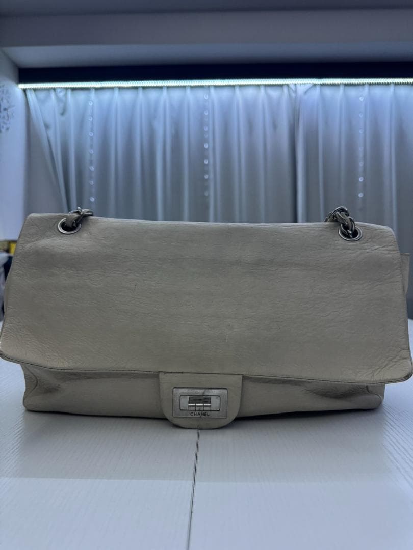 CHANEL リミテッド Reissue 2.55 ダブルフラップマキシ Chanel Dark Blue 2.55 Reissue Quilted Crinkled Calfskin Leather