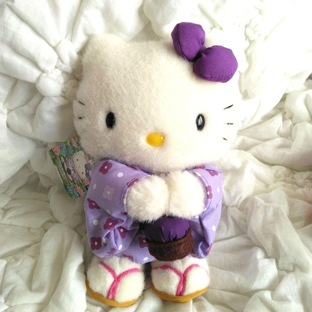ご当地キティ　鎌倉　ハローキティ　ぬいぐるみ　キティ　サンリオ　あじさい　浴衣 ♡神奈川県-43♡鎌倉限定 あじさい和服キティちゃん♡2002年 | ❤︎ご