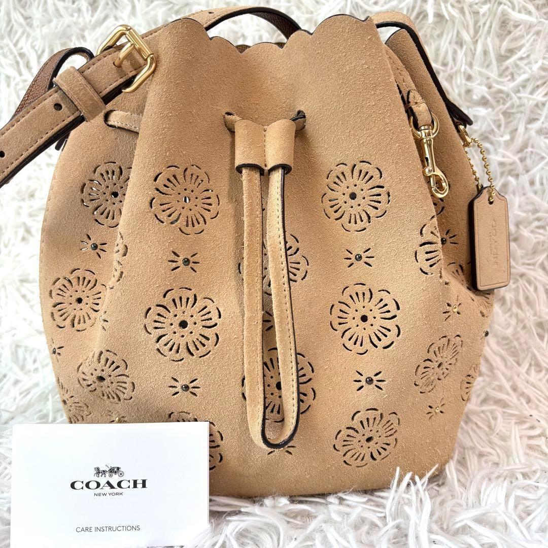 ✨希少/美品✨コーチ ショルダーバッグ ティーローズ パンチング スエード調 楽天市場】COACH コーチ ティーローズバスケットバッグ 67702 2Way