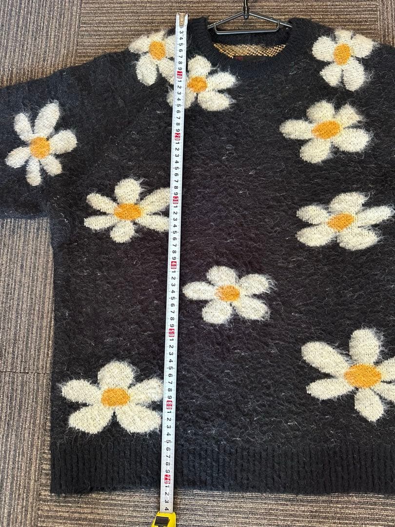 美品タウンクラフト フラワーニット 花柄ニット オーバーサイズ モヘア