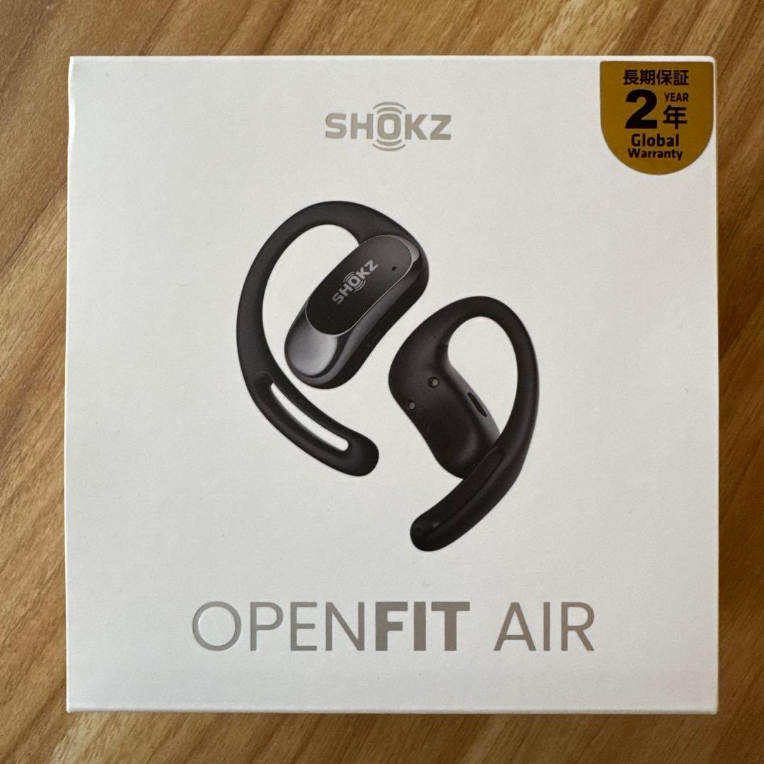 SHOKZ OPENFIT AIR ワイヤレスイヤホン ブラックほぼ新品 Shokz（ショックス） Shokz OpenFit Air ワイヤレスイヤホン オープン