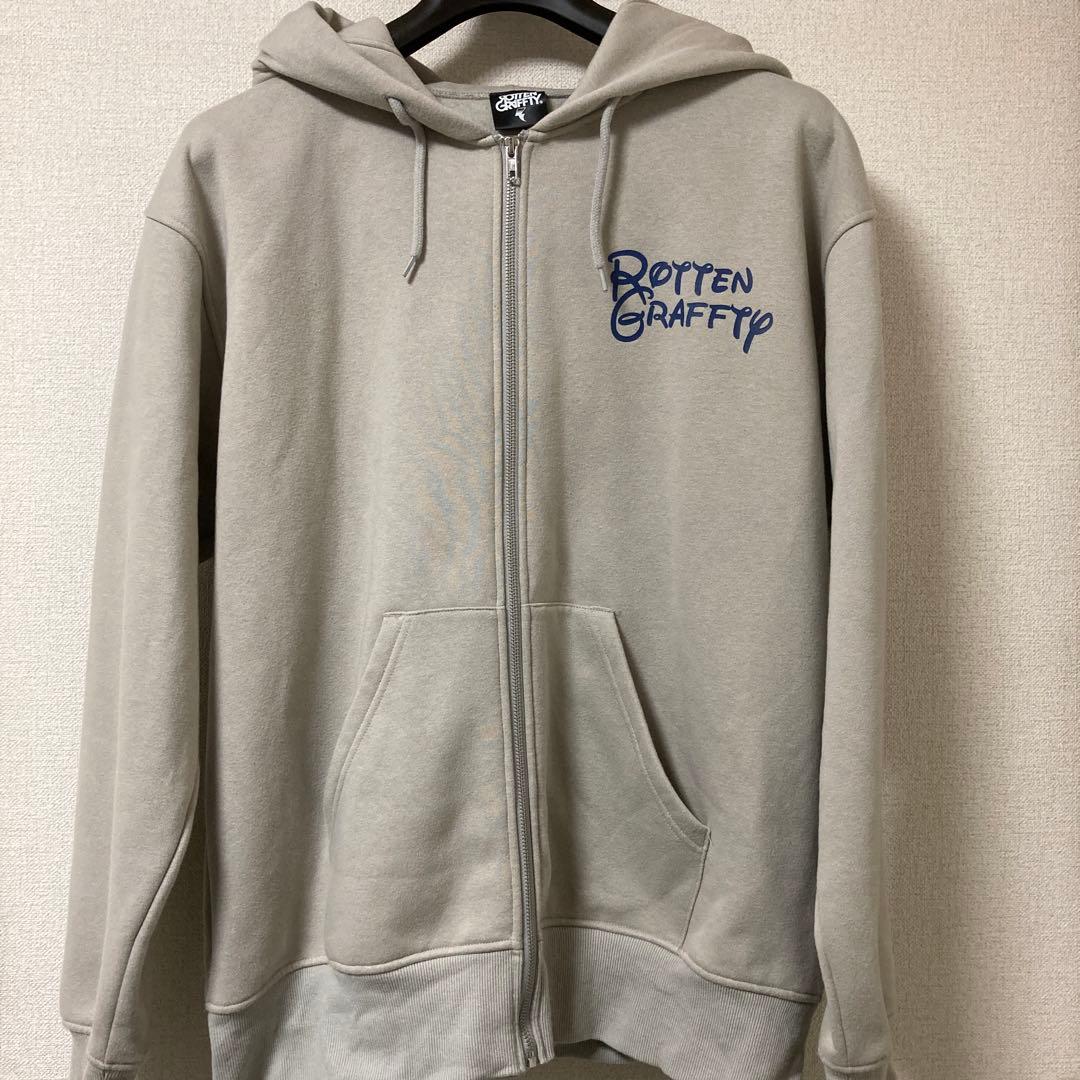 ROTTENGRAFFTY 耳付きジップアップパーカー GRAY XLサイズ 再販】耳付きジップアップパーカー | ROTTENGRAFFTY