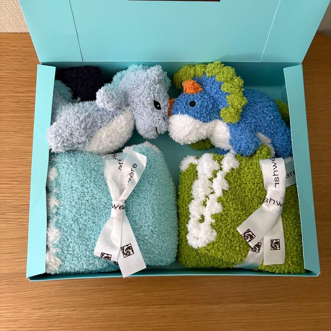 お値下げ⭐︎kashwere ／アニマルミニブランケット／dragon＆dino お値下げ⭐︎kashwere ／アニマルミニブランケット／dragon＆dino お