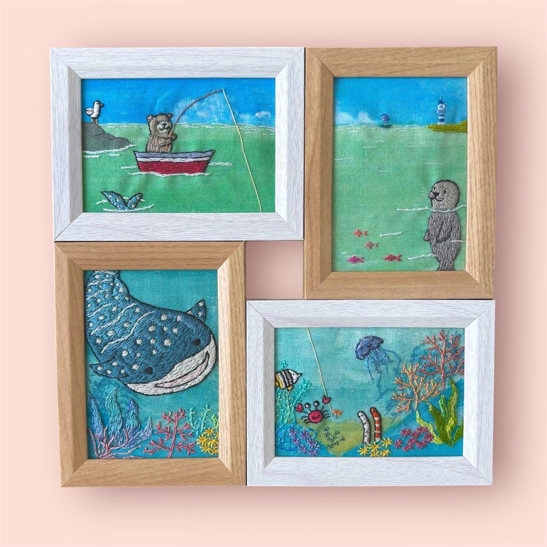 哲*直様 フレーム　ハンドメイド　手刺繍 秋の七草 刺繍フレーム - Petite Nature プチナチュレ | minne byGMO