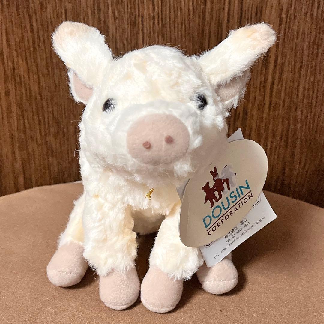 年代物 ぬいぐるみの童心 DOUSIN おすわりブタ チンチラS アイボリー 年代物 ぬいぐるみの童心 DOUSIN おすわりブタ チンチラS アイボリー