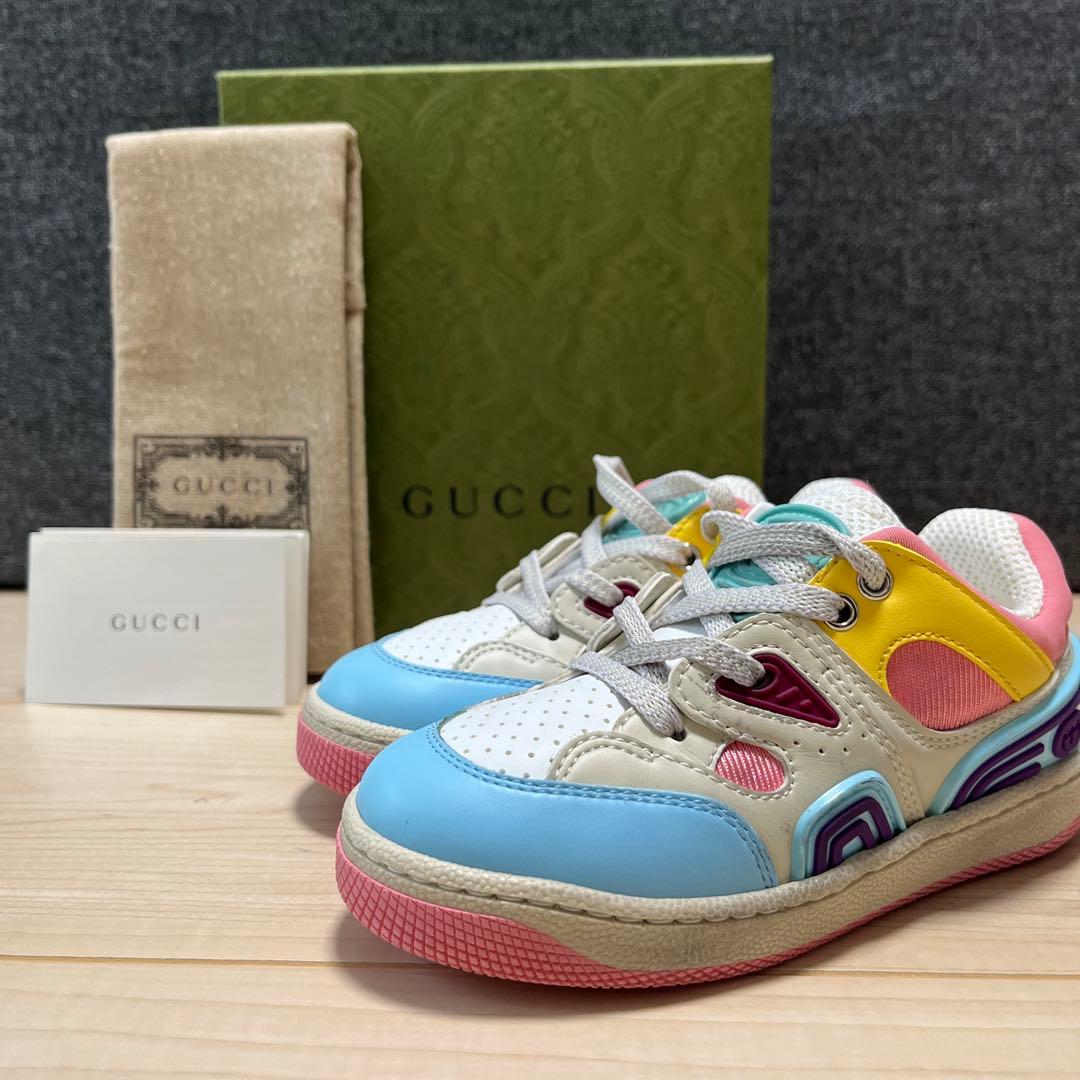 〔トドラー〕GUCCI バスケットスニーカー マルチカラー 楽天市場】【中古】GUCCI バスケット ハイカット スニーカー マルチ