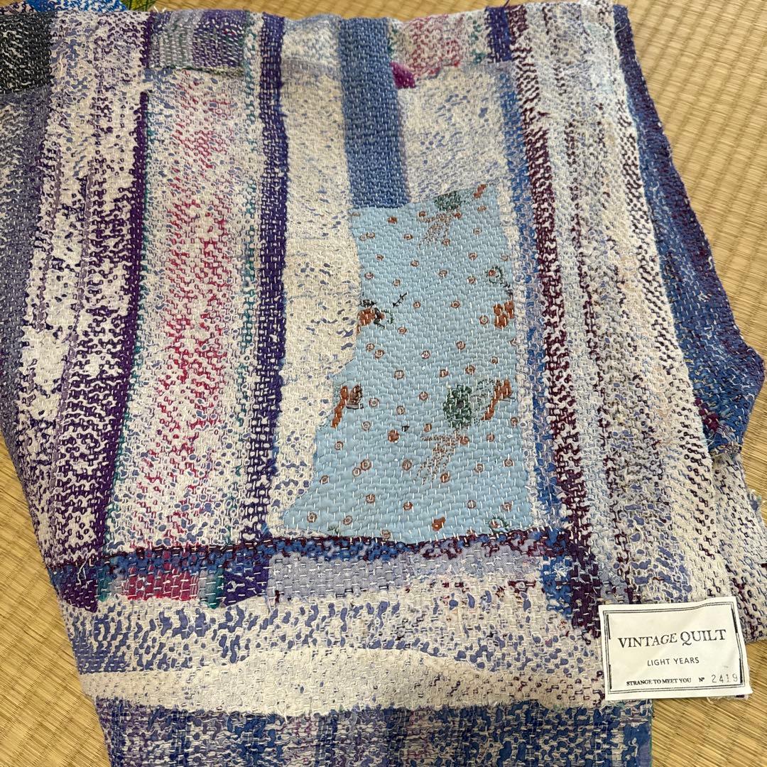 soshiwamiヴィンテージラリーキルト　カンタキルト インド製 青紫系 soshiwamiヴィンテージラリーキルト カンタキルト インド製 青紫系