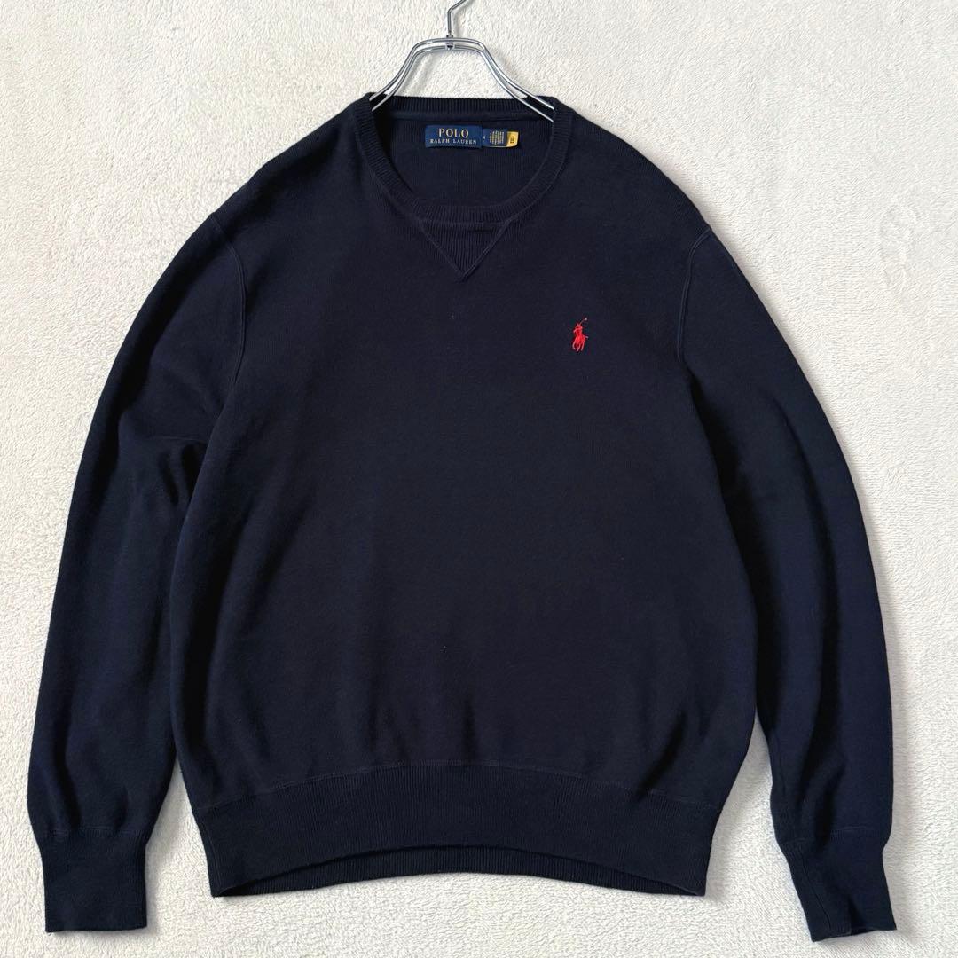 POLO RALPH LAUREN　ニット　セーター　クルーネック　ネイビー　綿 RALPH LAUREN(ラルフ ローレン)｜【MEN】【POLO RALPH LAUREN