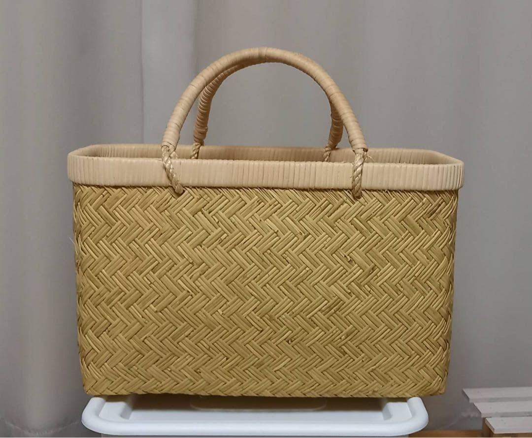 鳥越スズ竹かごバック 新品未使用　極上品 鳥越すず☆竹細工☆ 市場かご ☆竹製野菜や☆果物バスケット - 藤子