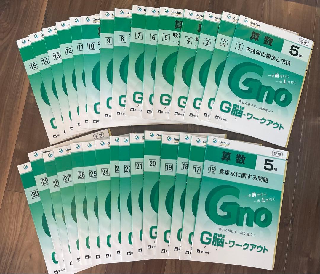 グノーブル　グノワークアウト5年生 ★全30冊★ グノワークアウト G脳ワークアウト 算数 5年 - メルカリ