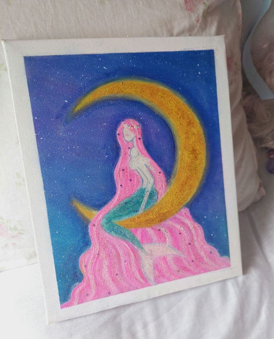 油絵　絵画　原画　再販なし『マーメイド』 油絵 絵画 原画 再販なし『マーメイド』 8.25.2017」 現代アート 絵画