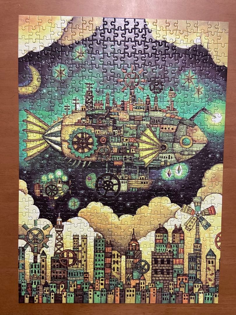 ジグソーパズル 500ピース 空想の街「機械仕掛けの空飛ぶ魚の街