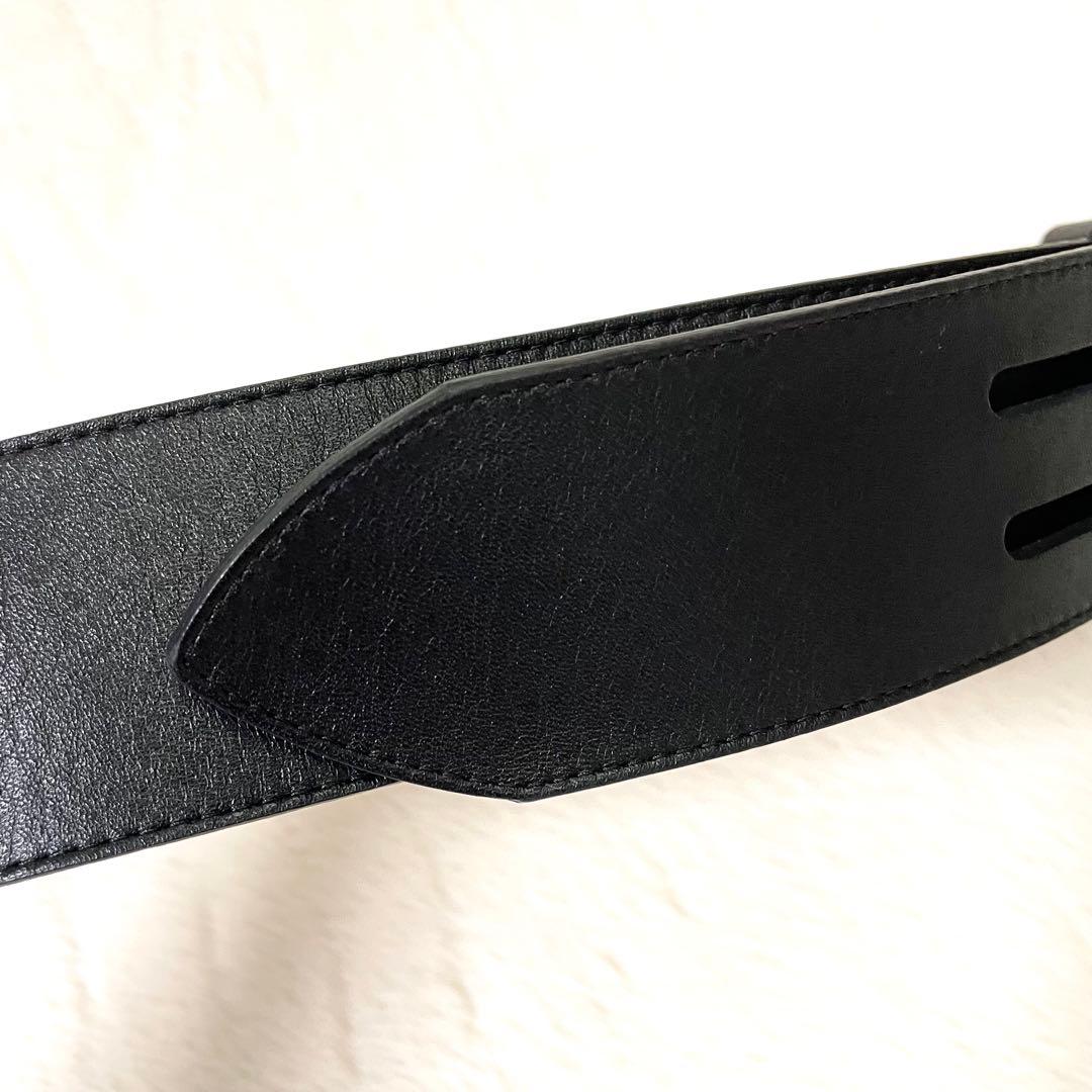 極美品《MAISON BOINET》太ベルト ブラック ゴールド金具 フランス製