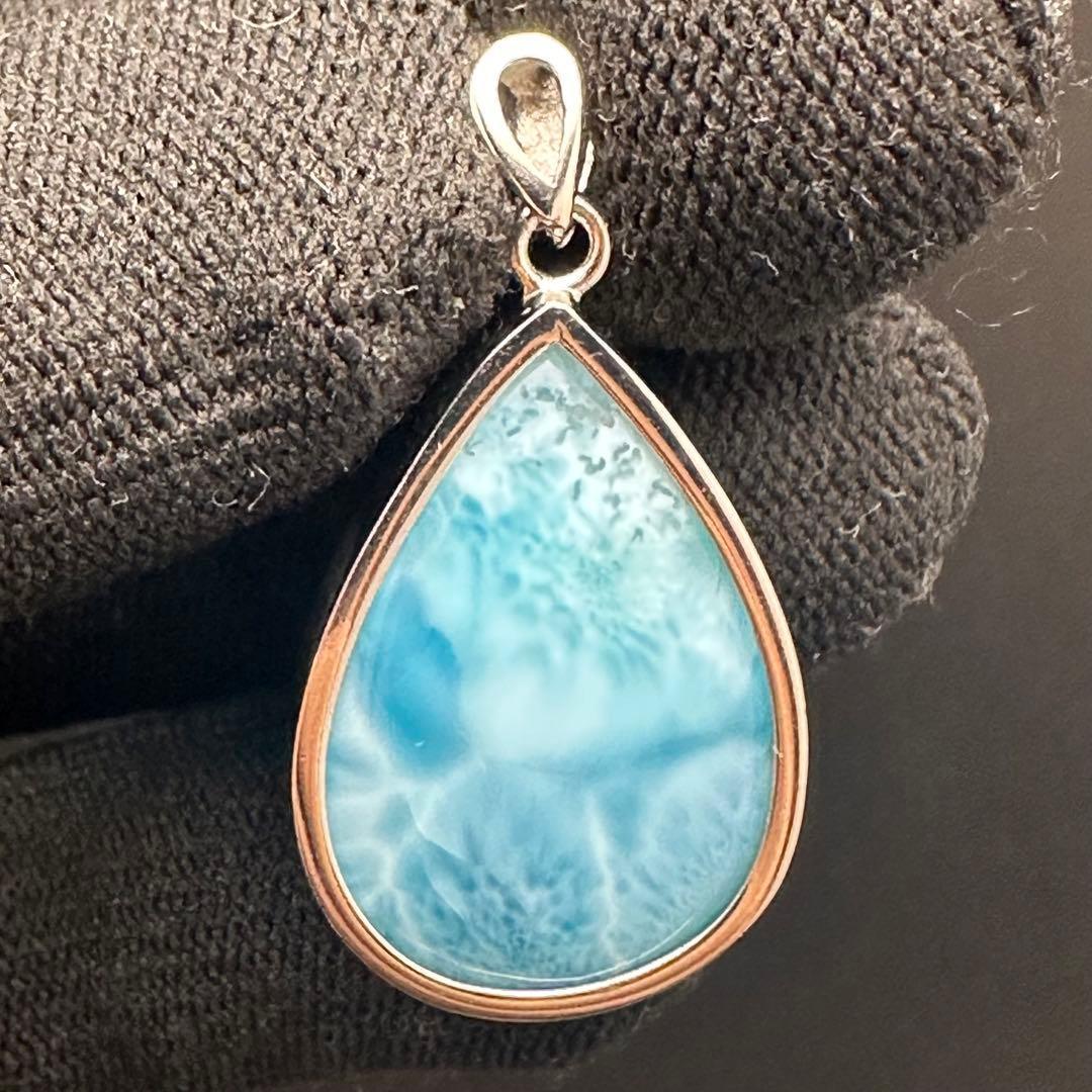 ラリマー高発色【高品質】S925ペンダントトップ天然石癒し平和愛情