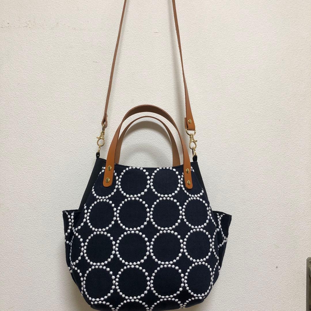 バルーンバッグ（M）ミナペルホネン 《タンバリン》ヌメ革